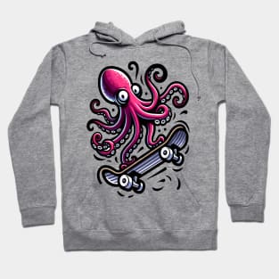 Inky Glide: Octopus Skateboard Adventure Hoodie